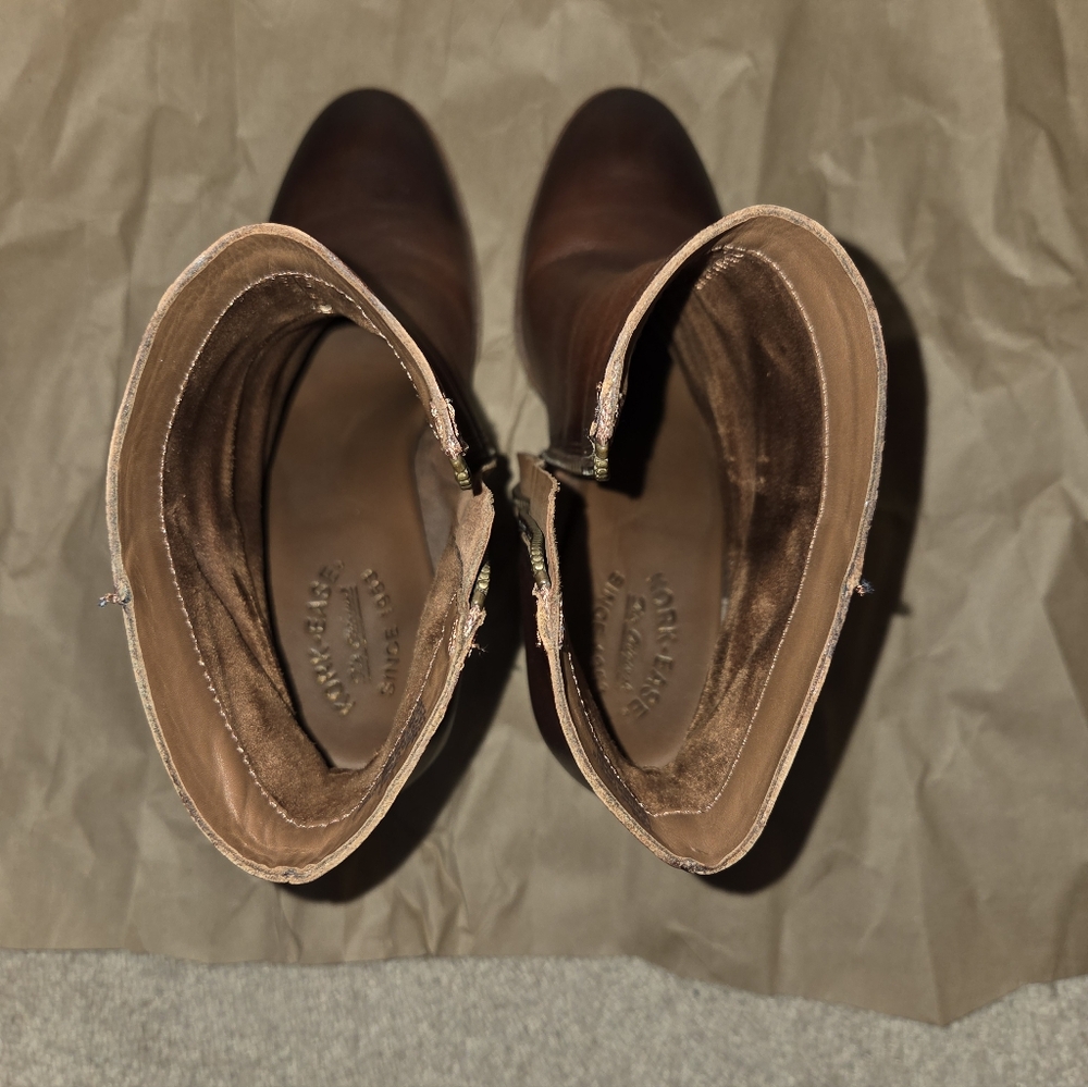Kork-Ease Brown Leather Ankle Booties Size 10 - Picture 7 of 13